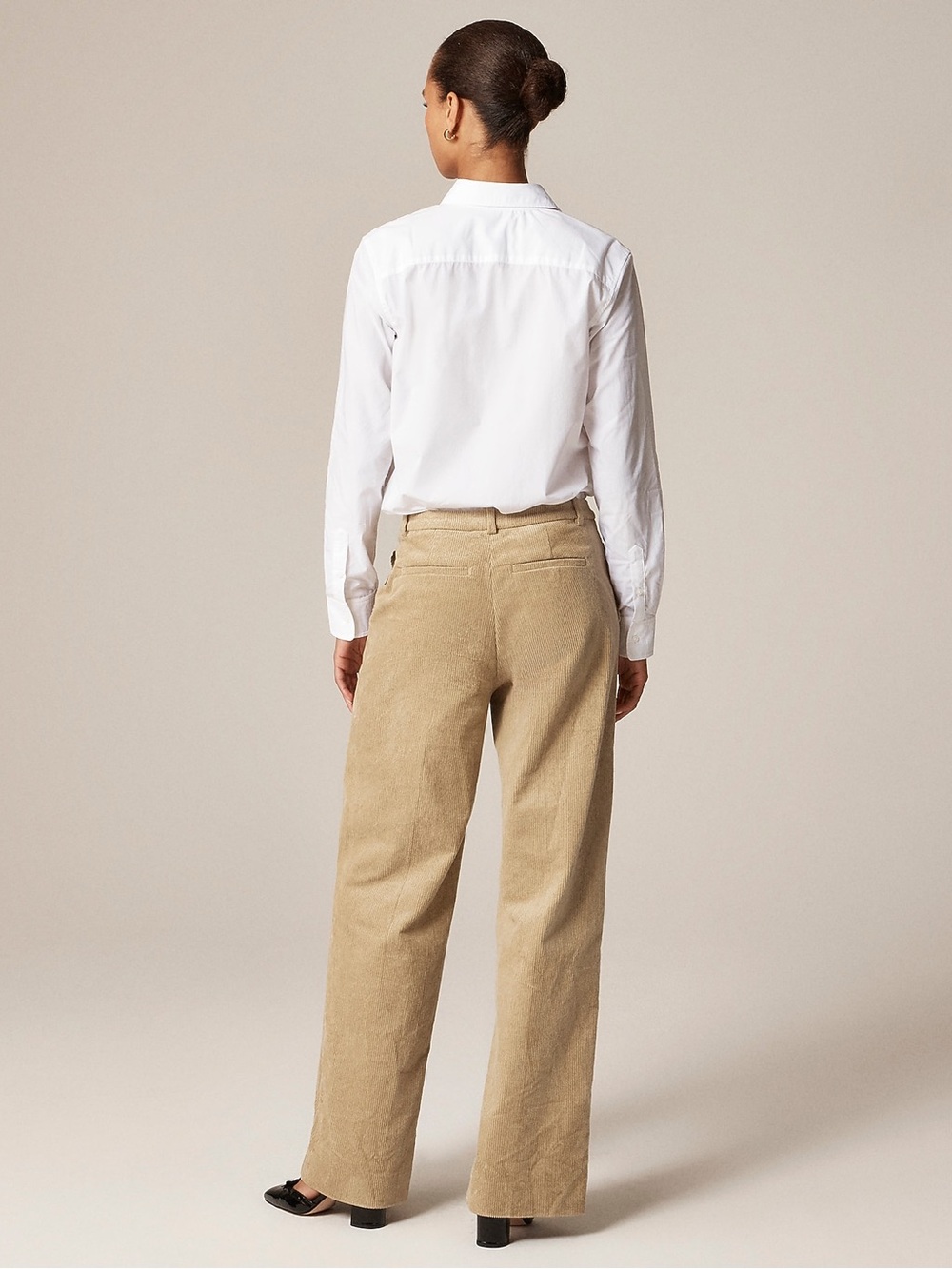 J. Crew NWT Tall Wide-Leg Trouser Stretch Corduroy Beige Buckthorn 16T - Picture 2 of 15